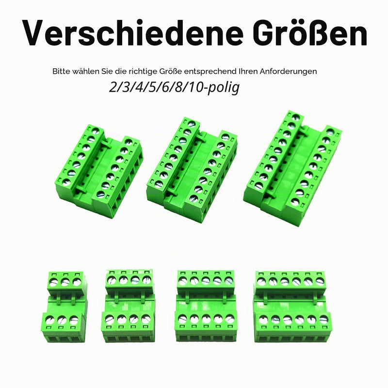 5 Pairs 5.08 mm Screw Terminals 4-Pin Male and Female Terminals, Connector Terminals 4P-5 Set