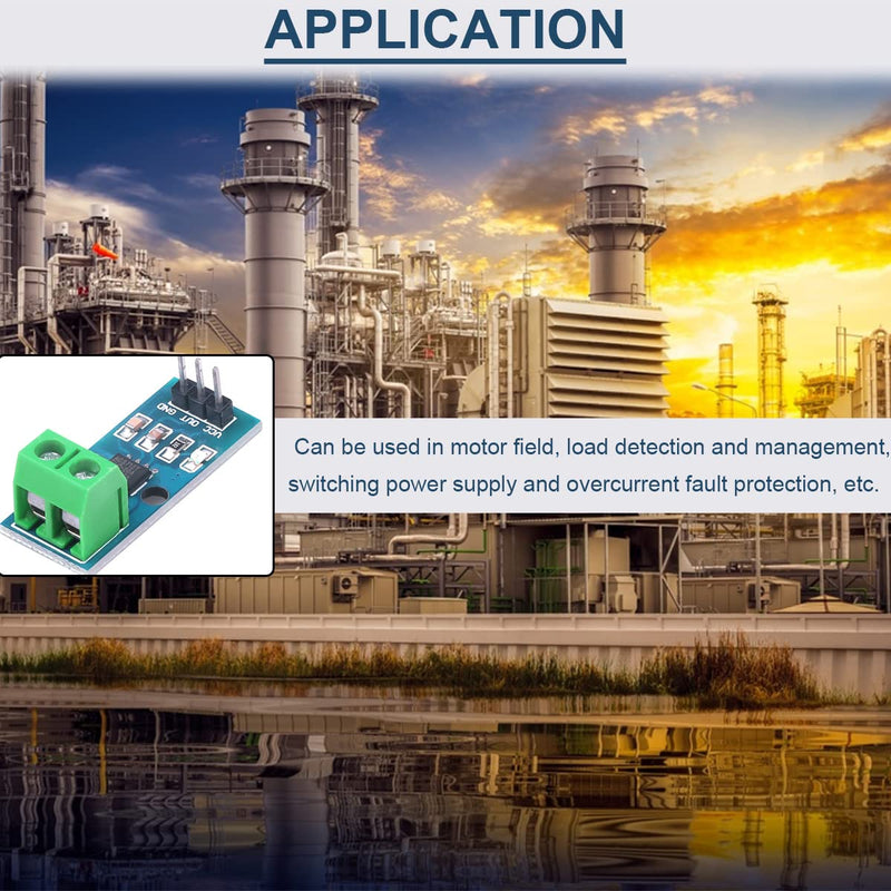 [Australia - AusPower] - 5 Pcs ACS712 5A Range Current Sensor Module Chip ACS712ELC-05B Hall Current Sensor Current Measuring Module with Dupont Cable for Arduino 