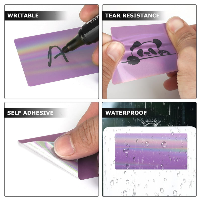 Holographic Thermal Labels Vinyl Purple 2 × 3 Inch Self-Adhesive Laser Direct Printable Address Stickers Roll Waterproof Printer Decals for QR Code DIY Name Tag 200 PCS Holographic Purple