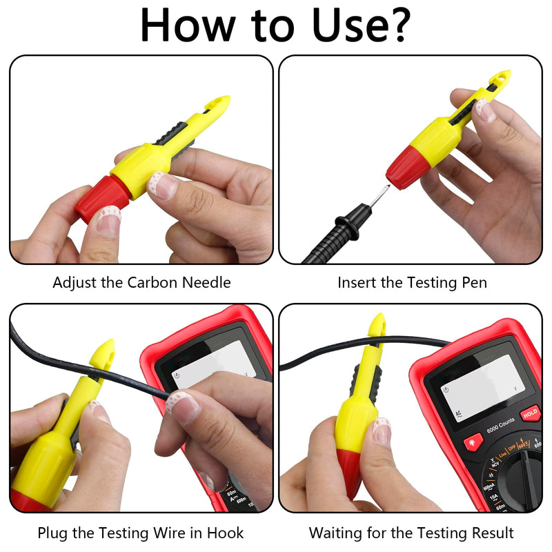 [Australia - AusPower] - 2 PCS Wire Piercing Probe, Multimeter Probes, Insulation Piercing Clip Set for Voltage, Voltmeter, Thermometer Testing 
