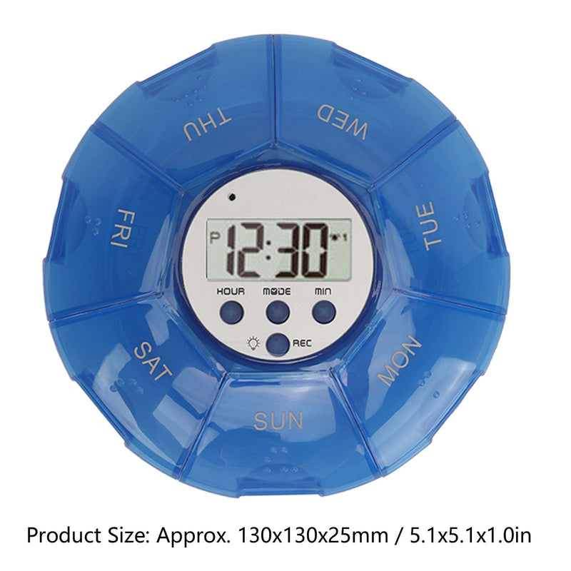 [Australia - AusPower] - Case with Alarm, Weekly Medicines Setting Up Voice Reminders with Recording Playback Function 7 Day Medication Times Dispenser The Elderly Blind Person 
