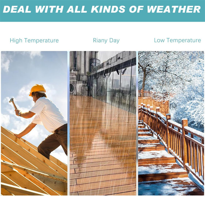 Joist Deck Butyl Tape 1.57in X 3.28 Ft Weather-Resistant Black Joists Flashing Tape for Wood Decking Roofs Beams RV Fence