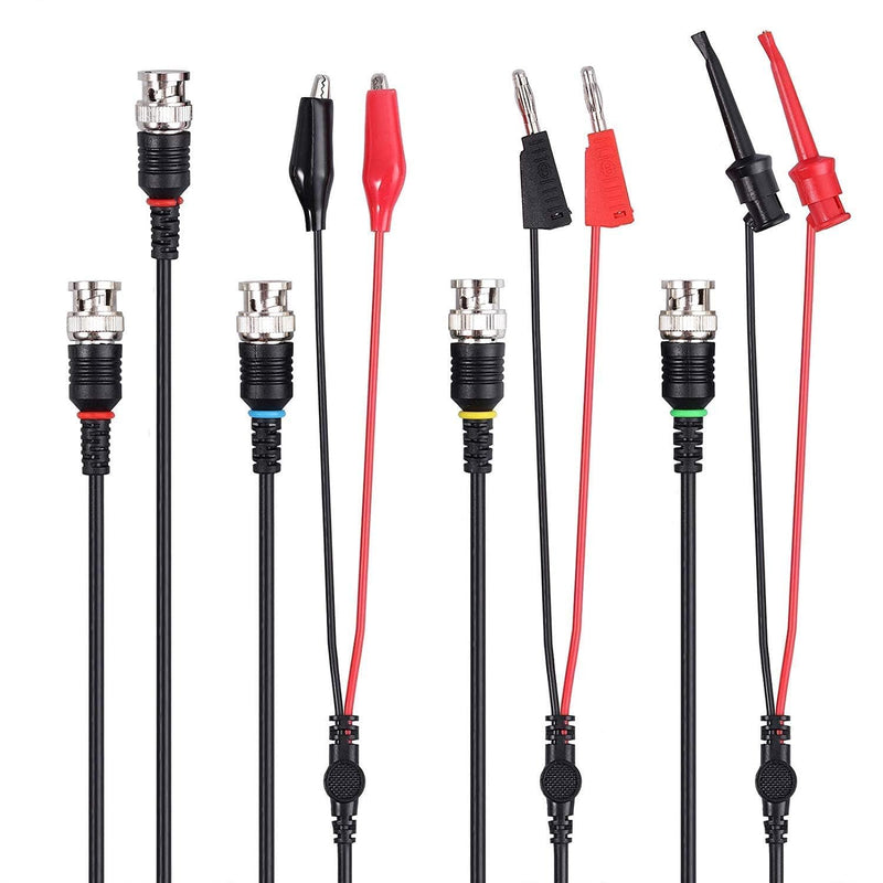 [Australia - AusPower] - Universal 100MHz Oscilloscope Probe & Complete Accessories Kit – Includes BNC to Minigrabber Test Leads, Clip Probes (10-Piece Set, Black) 