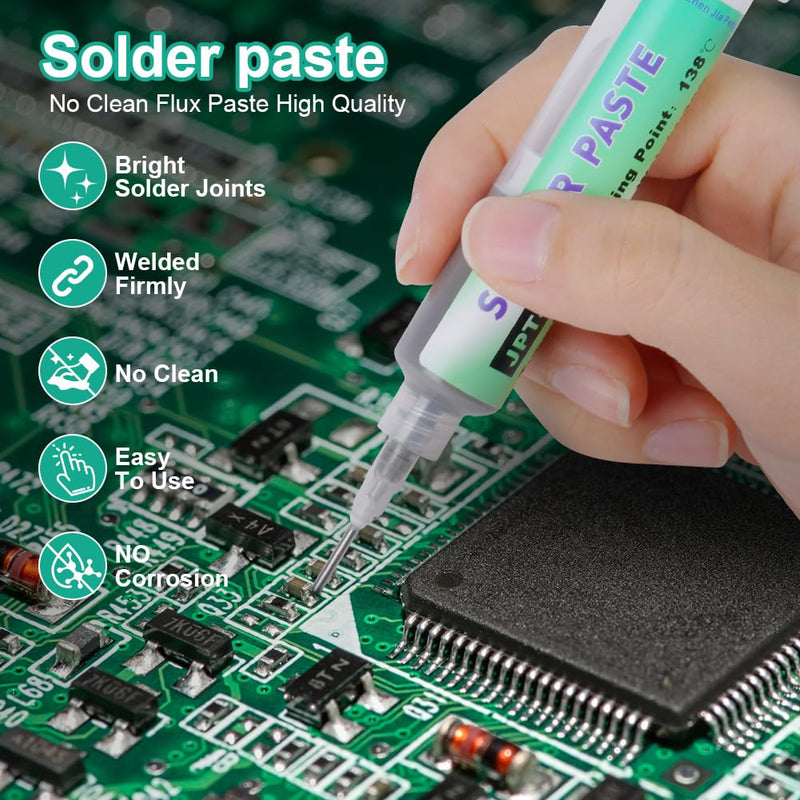 Flintronic Lead Free Solder Paste 30g Sn42 Bi58 Syringe Soldering Paste Flux | Low temperature 138°C solder flux tin paste, solder paste for BGA SMT LED SMD solder #3 Lötpaste #6 Soldering Paste 30 G, Low Temperature 138 °c