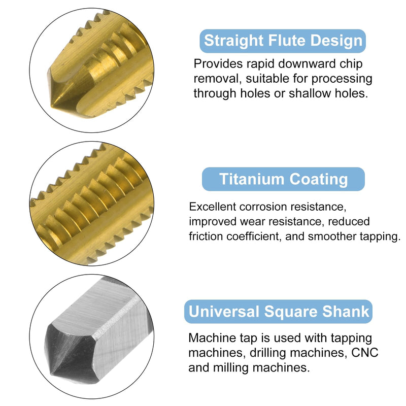 [Australia - AusPower] - QUARKZMAN Metric Tap M6 x 1 H2 100mm Extra Long Titanium Coated High Speed Steel 6542 Straight Groove Thread Cutting Machine Thread Cutting Repair Tool M6 x 1 x 100mm 