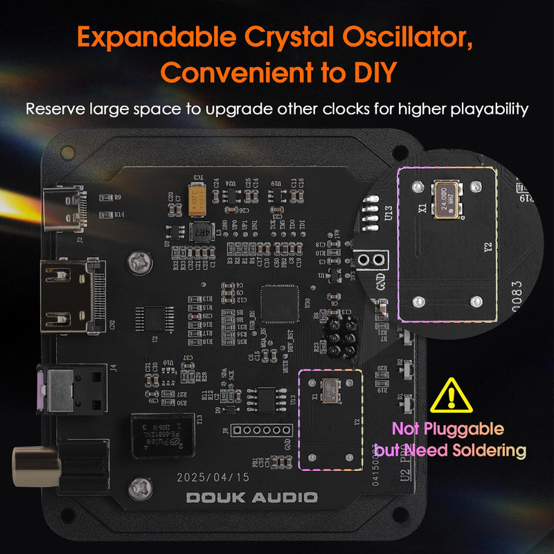 Douk Audio USB to Optical Adapter: XMOS XU316 Digital Interface | DDC Reclocker with Opt/Coax/HDMI I2S Output for Digital to Analog Converter/DAC / PS5 / Switch (U2PRO)