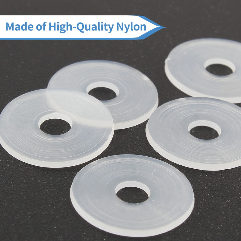 [Australia - AusPower] - 50 Pack M4 Nylon Washers Clear Flat Washer, 4mm ID 17mm OD 1mm Thickness Faucet Plastic Gasket, Metric Transparent Gasket Sealing Washer Spacer Flat Hose Washer for Water Pipe Water Hose M4x17mmx1mm 50 