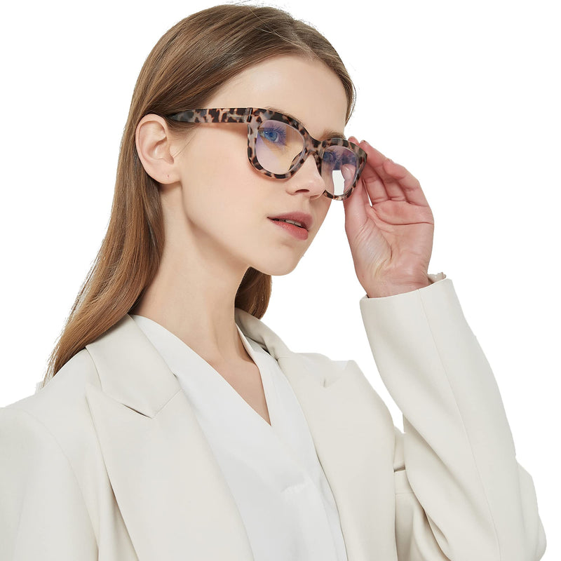 [Australia - AusPower] - Oversized Reading Glasses for Women,3 Pack Blue Light Blocking Computer Spring hinge Readers Black&leopard&grey Leopard 1.5 x 