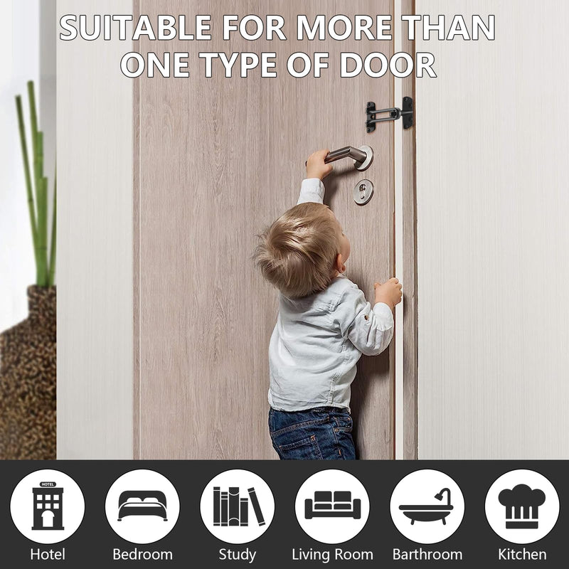 WellMade Swing Bar Door Lock Latch,Door Security Latch for Kids Safety and Home Security, Reinforcement Door Latch Guard Clasp（Oil Rubbed Bronze，4 Pack) 4 Pack Oil Rubbed Bronze