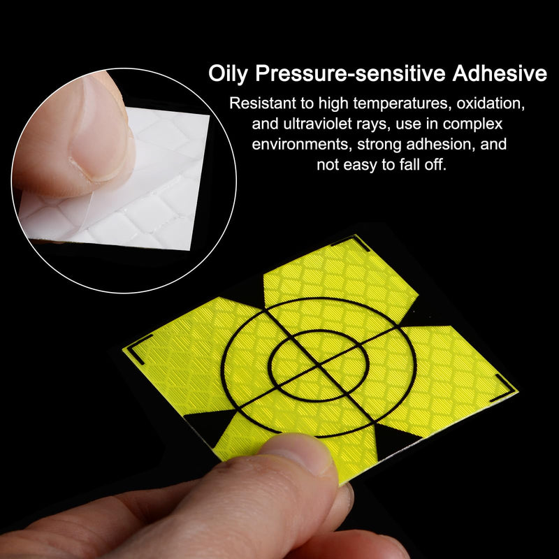 HARFINGTON 20pcs Survey Reflector Sheets 20mm Self-Adhesive Reflective Tape Survey Target Mark for Total Stations, Green 20