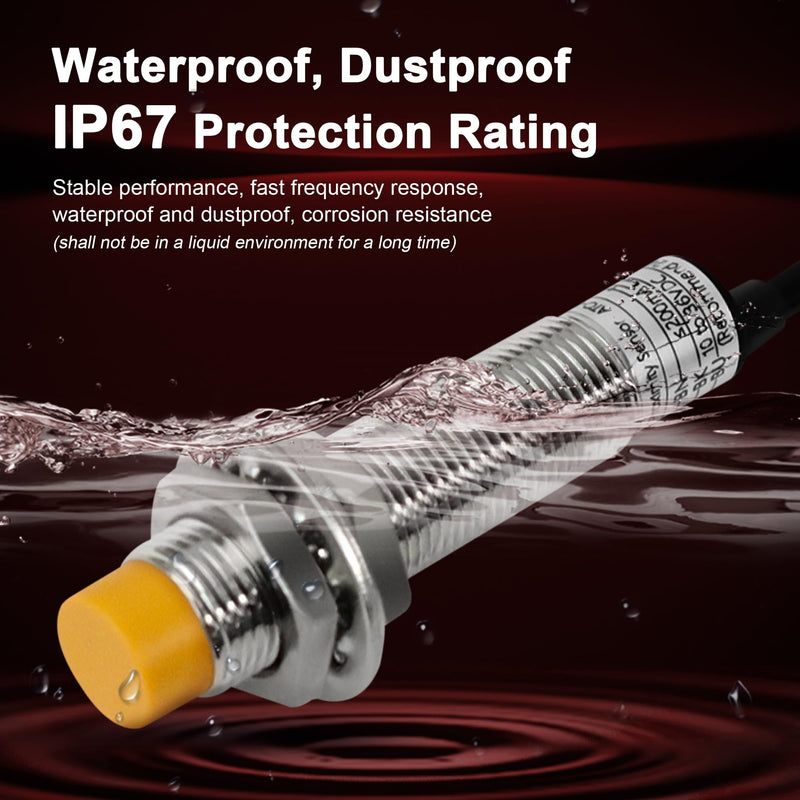 [Australia - AusPower] - 4Pcs M12 Proximity Sensor, NPN NO Inductive Proximity Sensor, Approach Switch, 4mm Detecting Distance Normally Open 6-36V LJ12A3-4-Z/BX, Unshielded, Can Replace Small Switches and Limit Switches 4 pcs 