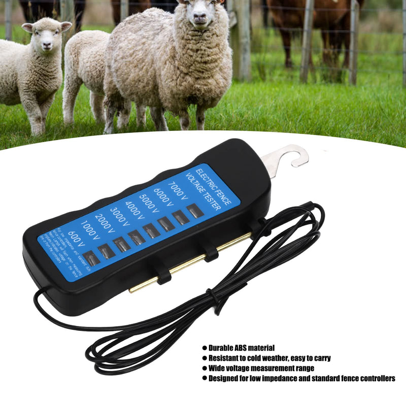 [Australia - AusPower] - 7000V Electric Fence Tester, ABS Eight Light Indicator Voltage Tester for Agricultural Supply Fencing 