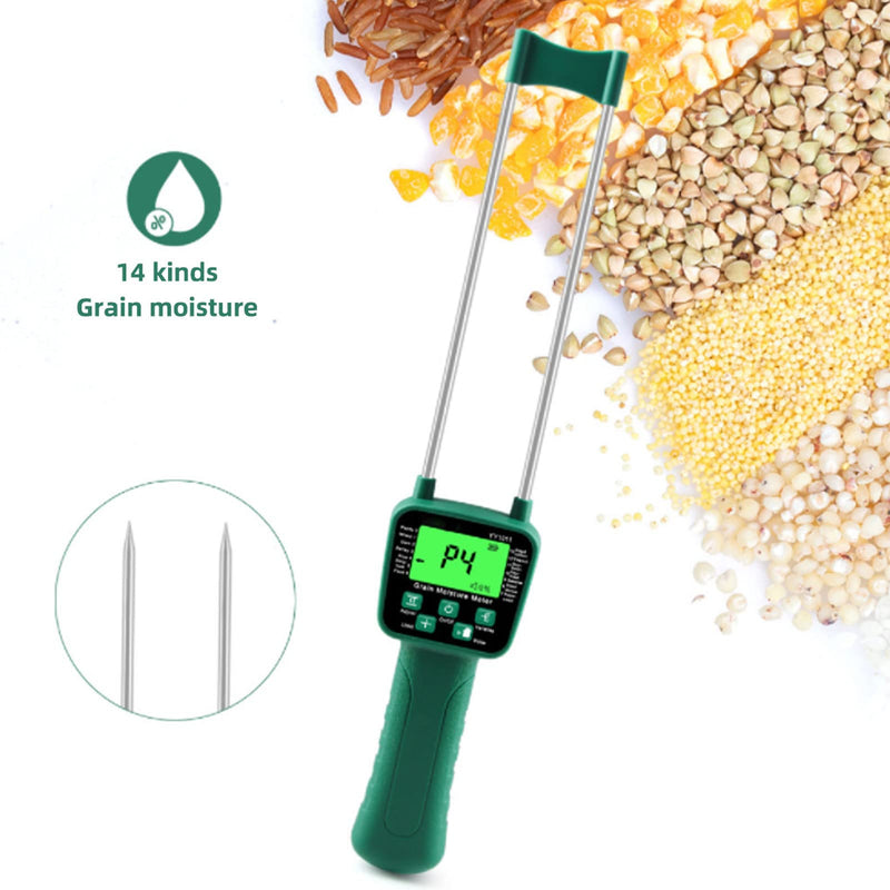 [Australia - AusPower] - Hay Moisture Tester Meter, Portable Digital Probe Tester with LCD, Grain moisture meter High-precision meter for rice, wheat, corn, rice and 14 other crops Voice broadcast water meter 