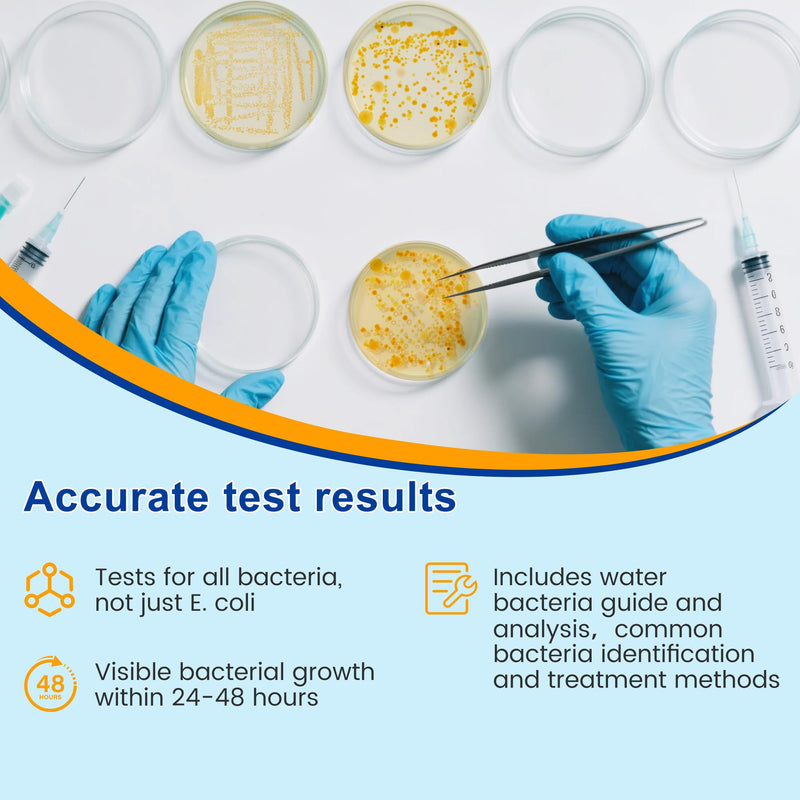 [Australia - AusPower] - Bacteria Test Kits for Drinking Water - 12 Tests Detect Coliform, E.coli & All Bacteria | Home Quality Testing Kit for Well, Tap, Pool, Hot Tub & City Water | Easy DIY Tester with Free Lab Analysis 
