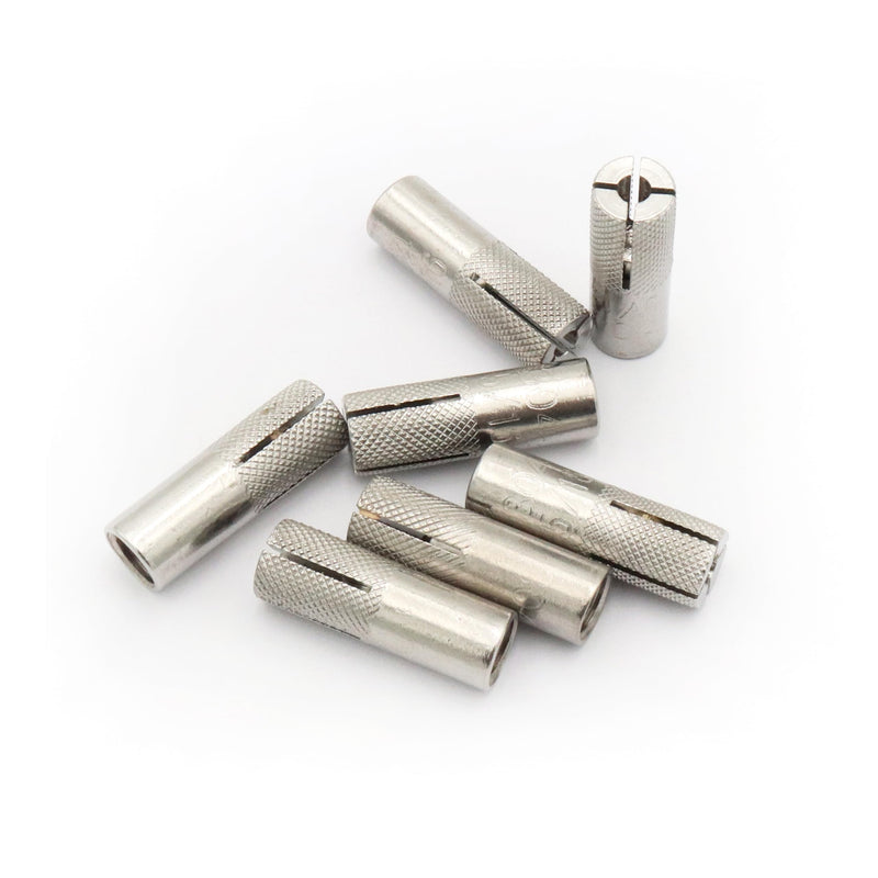 [Australia - AusPower] - 20pcs Drop in Anchors, (5/16''-18) Knurled Drop-in-Anchor for Solid Concrete, Internal Forced Expansion Screw Bolts, 304 Stainless Steel(Silver) 
