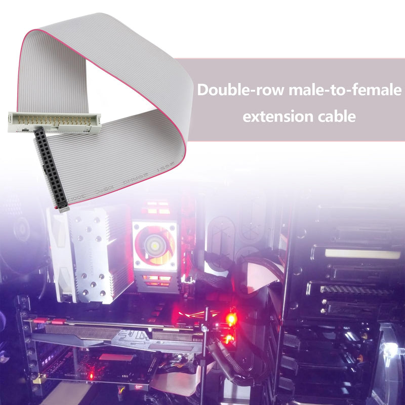 [Australia - AusPower] - 2Pcs 34 Pins IDC Extension Cable IDC Extension Jumper Connector Male to Female IDC Extension Cable 2.54mm Pitch Double Row Flat Ribbon Cable 