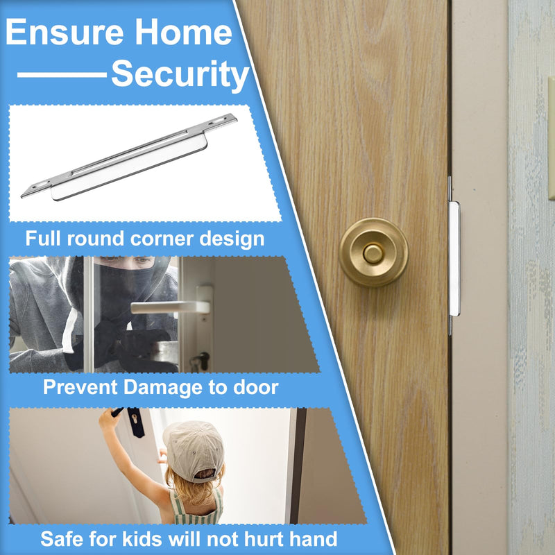 6Pcs 4-7/8" Zinc Plated Strike Plate Universal Door Strike Plate Replacement Lock Strike Plate T Strike Deadbolt Strike Plate Door Backplate Iron with Brushed Zinc Finish for Use(Large Hole) 6PCS