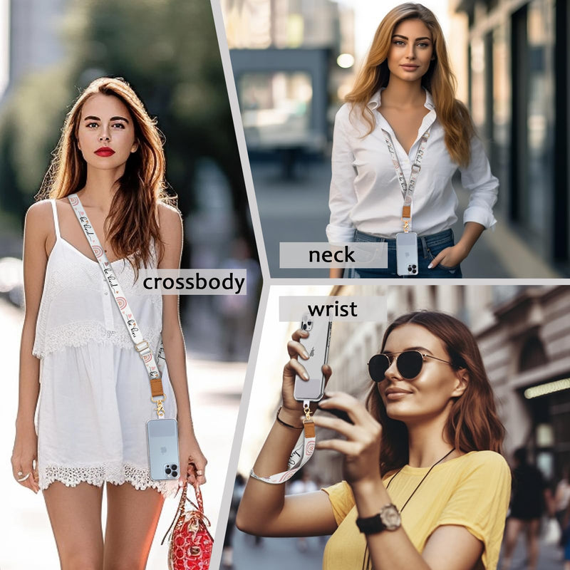 [Australia - AusPower] - Phone Lanyard Wrist Strap Crossbody, Be Kind Cell Phone Lanyard for Around The Neck Wristlet Adjustable Phone Strap, Rainbow Cute Lanyard for Keys iPhone Case ID Badges Phone Accessories 0 Be Kind 