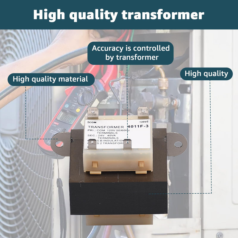 [Australia - AusPower] - 4011F-3 120V to 24V Transformer 40VA for Trane Furnace, Compatible with Furnaces/HVAC Equipment, 24 Volt Furnace Transformer 
