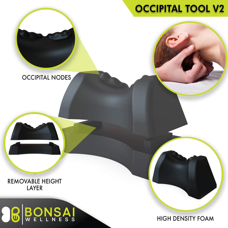 [Australia - AusPower] - Occipital Release Tool 2.0 - Cervical Traction for Neck and Shoulder Pain Chiropractic Alignment Pivot Device for Trigger Point Therapy Headaches Migraine and Stress (Black) Black 