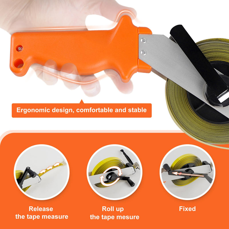 [Australia - AusPower] - EFUTURETIME Tape measure, 30 m, millimetre steel tape measure, high precision steel roll tape measure, metal measuring tape for houses, gardens, construction sites, large area measurement 30m 