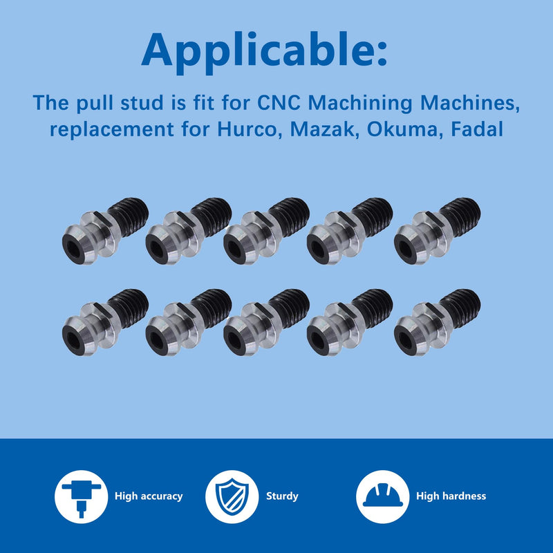 [Australia - AusPower] - WFLNHB 10Pcs CAT40 45° Coolant Pull Stud Retention Knob Fit for CNC Machining Machines 