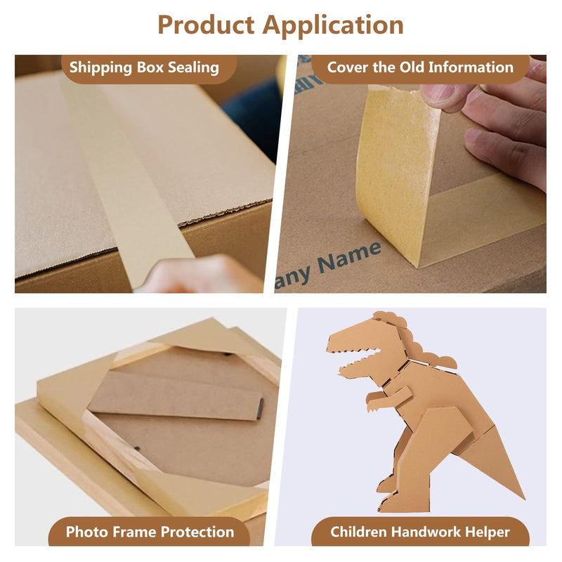 [Australia - AusPower] - TooCust Kraft Paper Tape Self Adhesive,2" X55YD,Brown Paper Tape, Biodegradable Brown Packing Tape,Paper Packing Tape with Strong Adhesive,1 Roll 1 