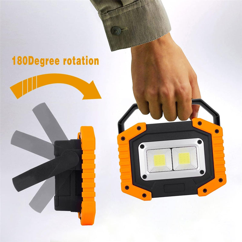 [Australia - AusPower] - OTYTY LED Work Light Rechargeable, 30W 1500LM Battery Powered Portable Flood Lights with Magnetic Base, 4200mAh Battery for Camping Outdoor Car Repairs Job Site Lighting 2 Pack Yellow 2PCS 