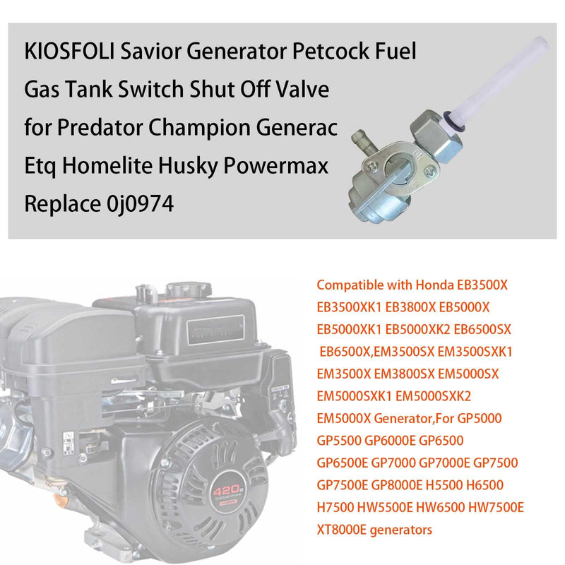 [Australia - AusPower] - Generator Gas Tank Fuel Switch Petcock Fuel Shut Off Valve for Predator Generac Generator Parts 3500w-9000w 5.5hp-16hp M16x1.5mm 