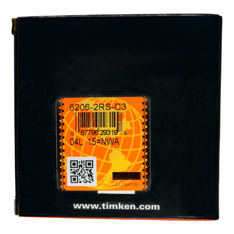 [Australia - AusPower] - 2PACK TIMKEN 6206-2RSC3 Double Rubber Seal Bearings 30x62x16mm C3 Clearance Pre-Lubricated and Stable Performance and Cost Effective Bearings 