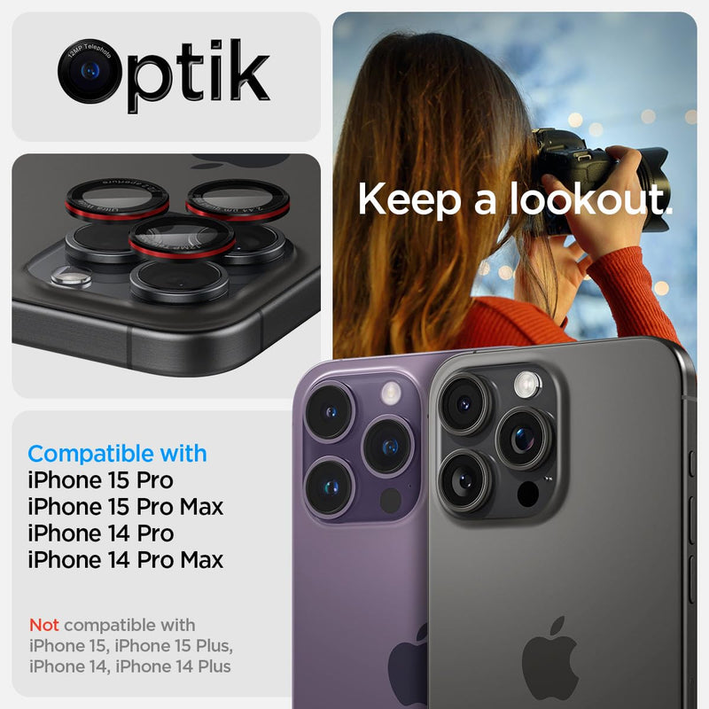 [Australia - AusPower] - Spigen Camera Lens Screen Protector [GlasTR EZ Fit Optik Pro] Designed for iPhone 15 Pro Max/iPhone 15 Pro/iPhone 14 Pro Max/iPhone 14 Pro [Case Friendly] - L-Series [2 Pack] 