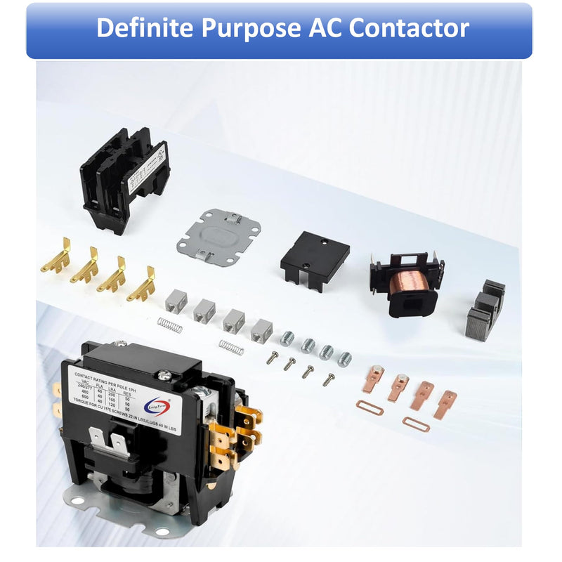 [Australia - AusPower] - long term 1 Poles 30 Amp 24V AC Contactor Air Conditioner Condenser AC Definite Purpose Contactor… 1P-30A-24V 