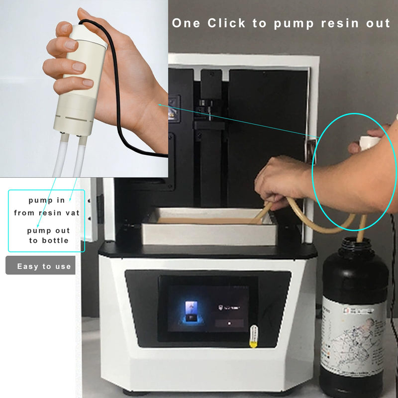 [Australia - AusPower] - 3D Printer Resin Pump for Easy Recycle Resin from Resin Tank/Resin Vat to Resin Bottle One Click to Transfer Resin of LCD/DLP/SLA 3D Printer Resin (5V 2A USB PLUG) 5V 2A USB PLUG 