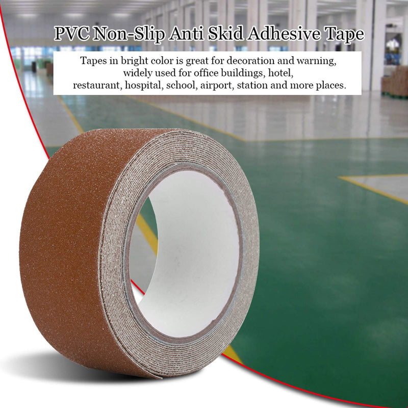 Anti Slip Tape,Grip Tape for Stairs,16.40ft Long 1.97in Width Non Skid Tape,Heavy Duty PVC Safety Tape Roll for Outdoor Indoor Steps,Stairs,Traction Tread Staircases,Boats(Dark Brown) Dark Brown