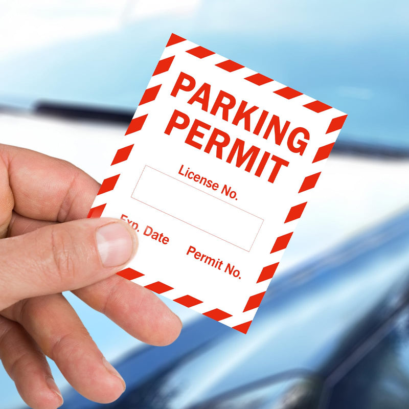 100 Pack Writable Static Cling Parking Decal Parking Car Permit Labels Stickers 2.5" x 2" Numbered 001-100 Clear Labels
