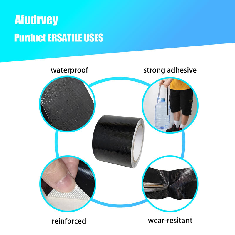 Black Heavy Duty Fabric Repair Tape,Waterproof Tent Repair Tape for Fabric, Awning, RV Roof, Underbelly, Tarp, Tent,UVproof,Multipurpose Leather Patch Repair Kit,3 Inch x 20 FT,1 Roll Upgrade 3"×20FT Black