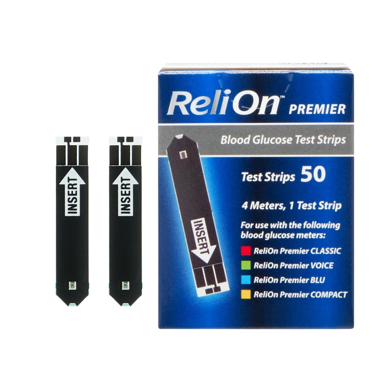 [Australia - AusPower] - ReliOn Premier Blood Glucose Test Strips | Blood Glucose Test Strips | Test Strips for Diabetes | Blood Sugar Test Strips | Diabetic Test Strips | Reli On Premier Test Strips 50 Count + STS Sticker. 