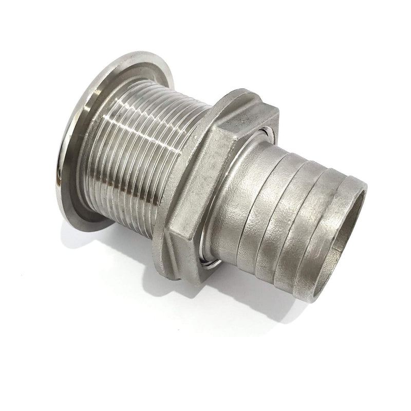 316 Stainless Steel Durable Combo Stainless Steel Thru-Hull Fitting w/Nut with Custom Gasket Boat Plumbing Fittings for Boats, Yachts, Marine 1-1/4" IN I.D.