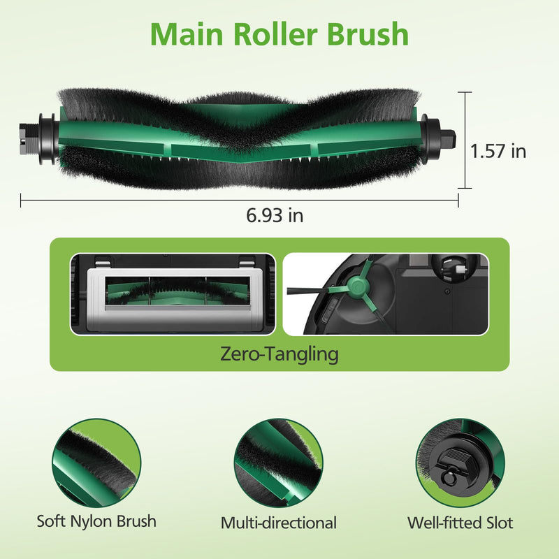 25 Pcs Replacement Parts for iRobot Roomba 104/105 Vac/ 105 Combo/ Q052 Robot Vacuum, Q0520 105 Accessories Include 2 Main Brushes, 6 Filters, 6 Dust Bags, 6 Side Brushes, 4 Mop Pads, 1 Clean Brush 105 Replacement Parts
