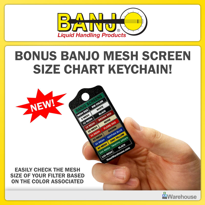 [Australia - AusPower] - Genuine Banjo LS280 Replacement 80 Mesh Stainless Steel Screen for 1-1/2" - 2" Y Strainers with Bonus Mesh Screen Color Chart Keychain 