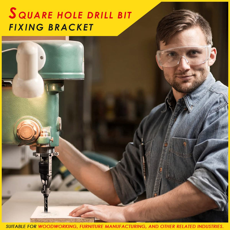 [Australia - AusPower] - Square Hole Drill Bit Adapter for Easy Installation and Disassembly - Mortising Attachment for Drill Press, Mortise Machine, Power Tool Accessory for Drill Machines 
