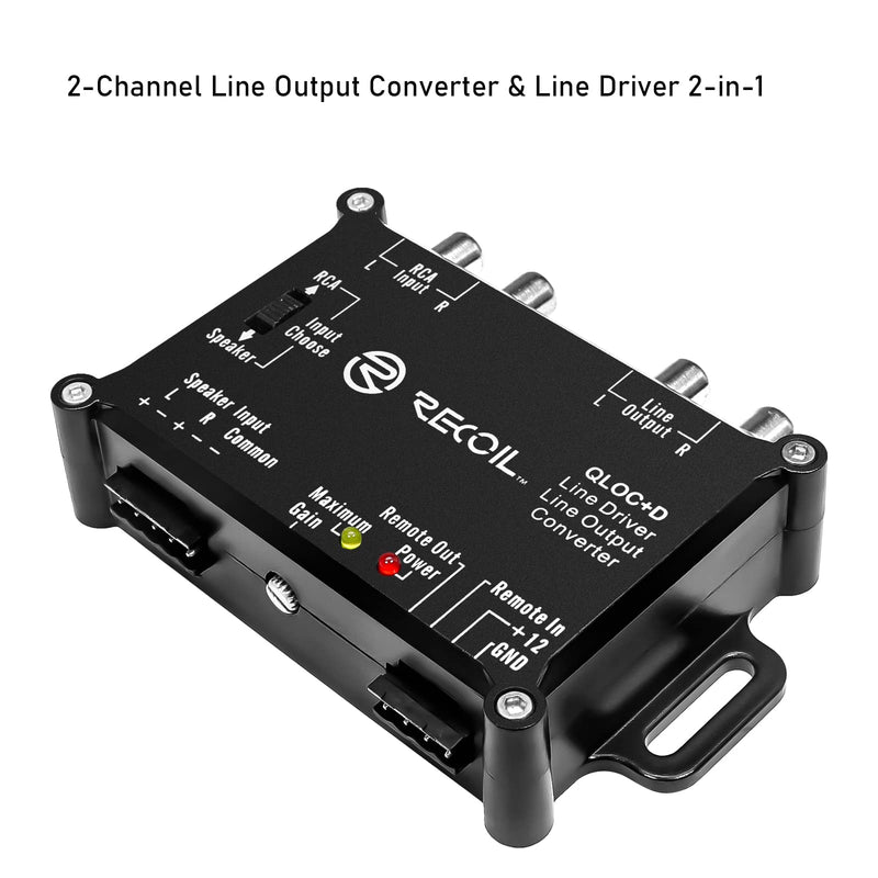 RECOIL LOCD 2-in-1 Active Line-Out Converter & Line Driver | 2 in 1 Line Driver, 10V High RCA Output, Auto Sense, Clipping LEDs, SMT - OEM Amplifier Integration