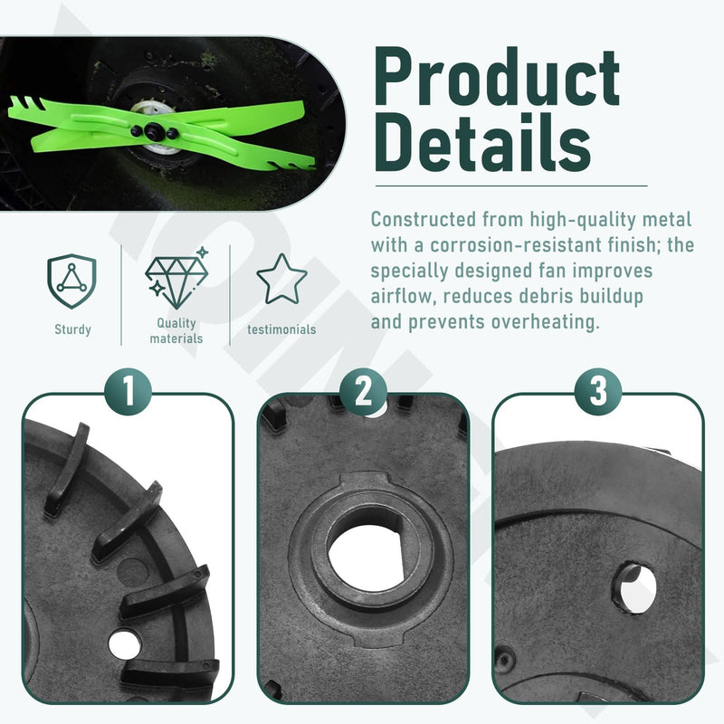 [Australia - AusPower] - Lawn Mower Blade Replacement Kit – Includes Fan, Bolts, Nuts, and Washers for Dual Blades – Compatible with EGO Power+ LM2130SP, LM2150SP, LM2160SP 21-Inch Lawn Mowers 