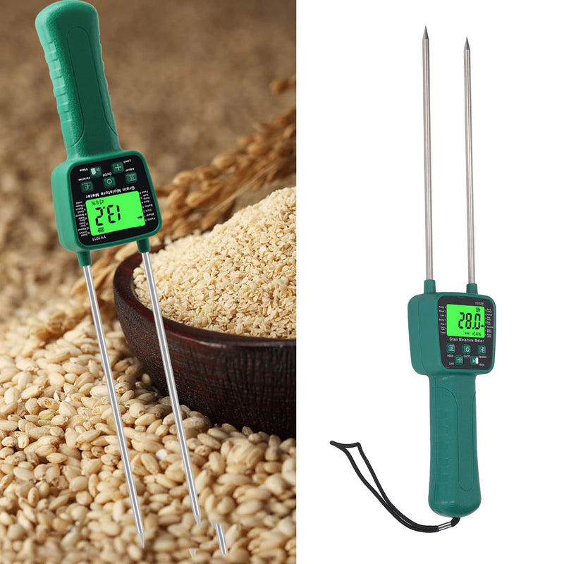 [Australia - AusPower] - Jeanoko Water Leak Detector Tester, Digital Hay Tester Digital Meter Hay Meter Easy Auto Shutdown Voice Broadcast Wheat Pin Type 