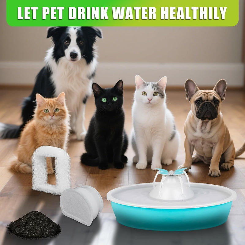 Pet Fountain Filter Replacement Compatible with Drinkwell Fountain Stainless Steel 360 Avalon, Pagoda Seascape and Sedona Water Bowl, Dog and Cat Pet Water Fountain Prefilters 16