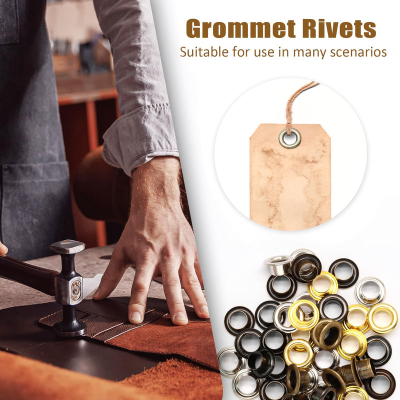 [Australia - AusPower] - Litoexpe 6mm ID Grommets Eyelets, 800 Pieces Metal Grommet Kit Hole Self Backing Eyelet for Repairing Canvas, Clothes, Leather (4 Colors) Multicolor 6 MM 
