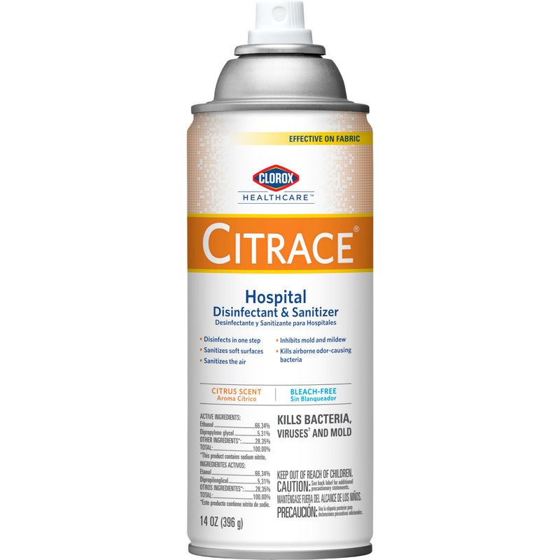 [Australia - AusPower] - CloroxPro Healthcare Citrace Hospital Disinfectant & Sanitizer Aerosol Spray, Healthcare Cleaning and Industrial Cleaning, Clorox Disinfecting Spray, Citrus, 14 Ounces - 49100 