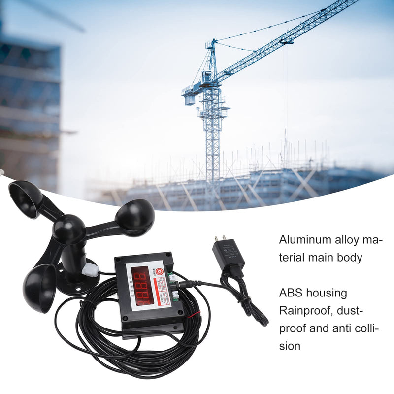 [Australia - AusPower] - Tower Crane Smart Anemometer, ABS Housing Intelligent US Plug 100?240V High Accuracy Tower Crane Wind Speed Meter for DIY 
