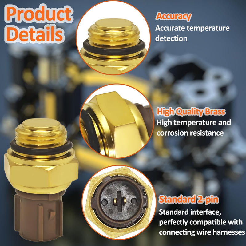 [Australia - AusPower] - Radiator Coolant Fan Switch 37760-P00-003 with Connector Pigtail Harness, Water Temperature Sensor Switch - Compatible with Honda Accord Civic CR-V Odyssey, Acura CL Integra RSX TL 