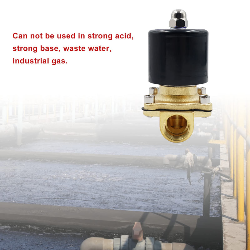 1/2" Electric Solenoid Valve 110V AC Closed for Water Air Gas Diesel, Fuels NPT High Flow 2W160-15 0.5 Inch Brass Solenoid
